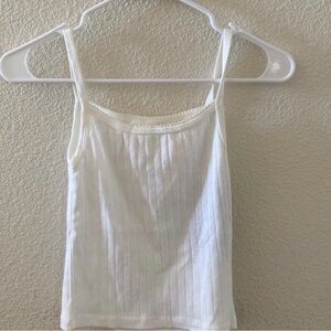 Brandy Millville white ripped eyelet tank